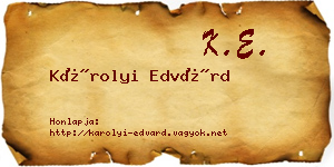 Károlyi Edvárd névjegykártya